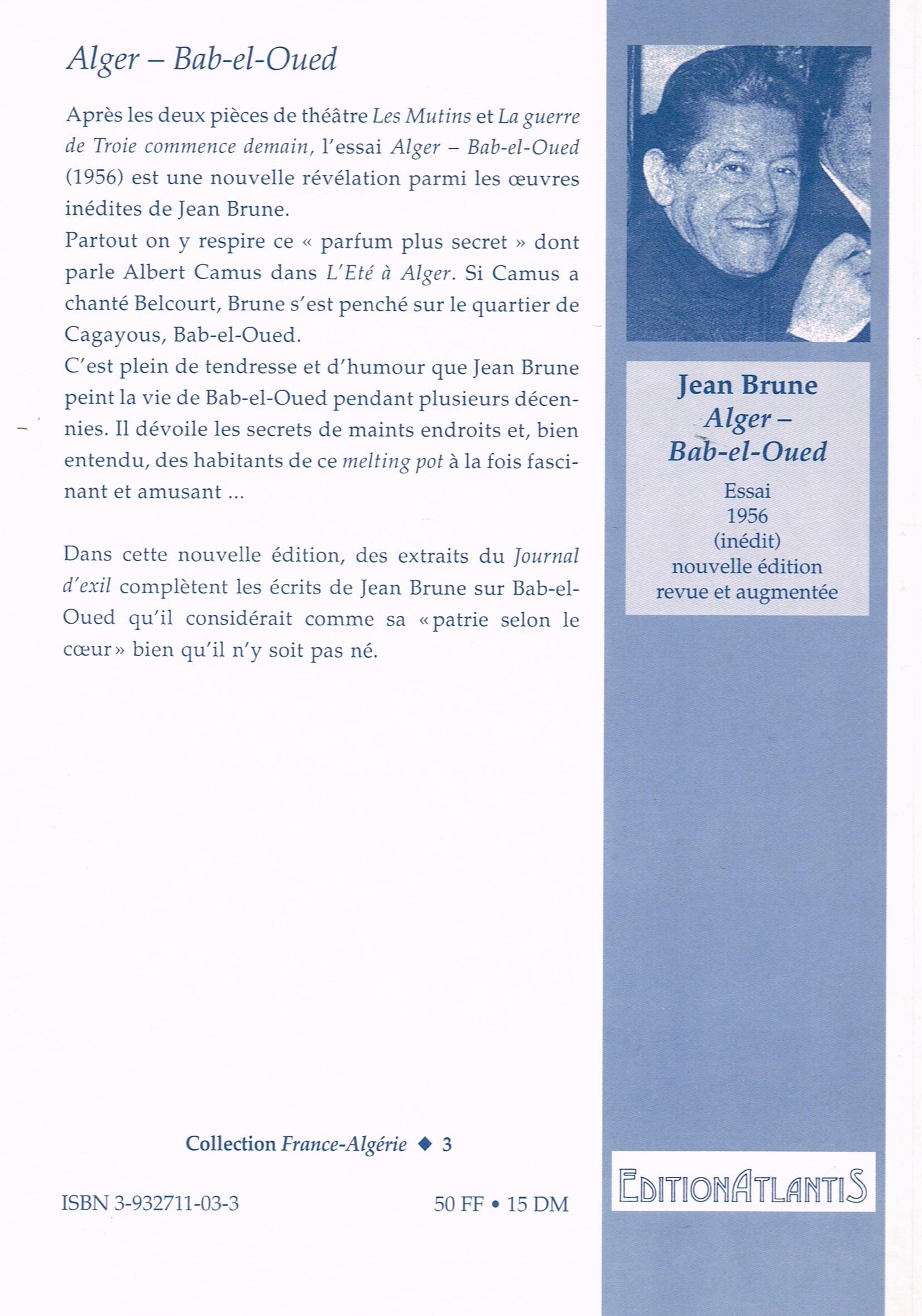 Back cover of Alger – Bab-el-Oued