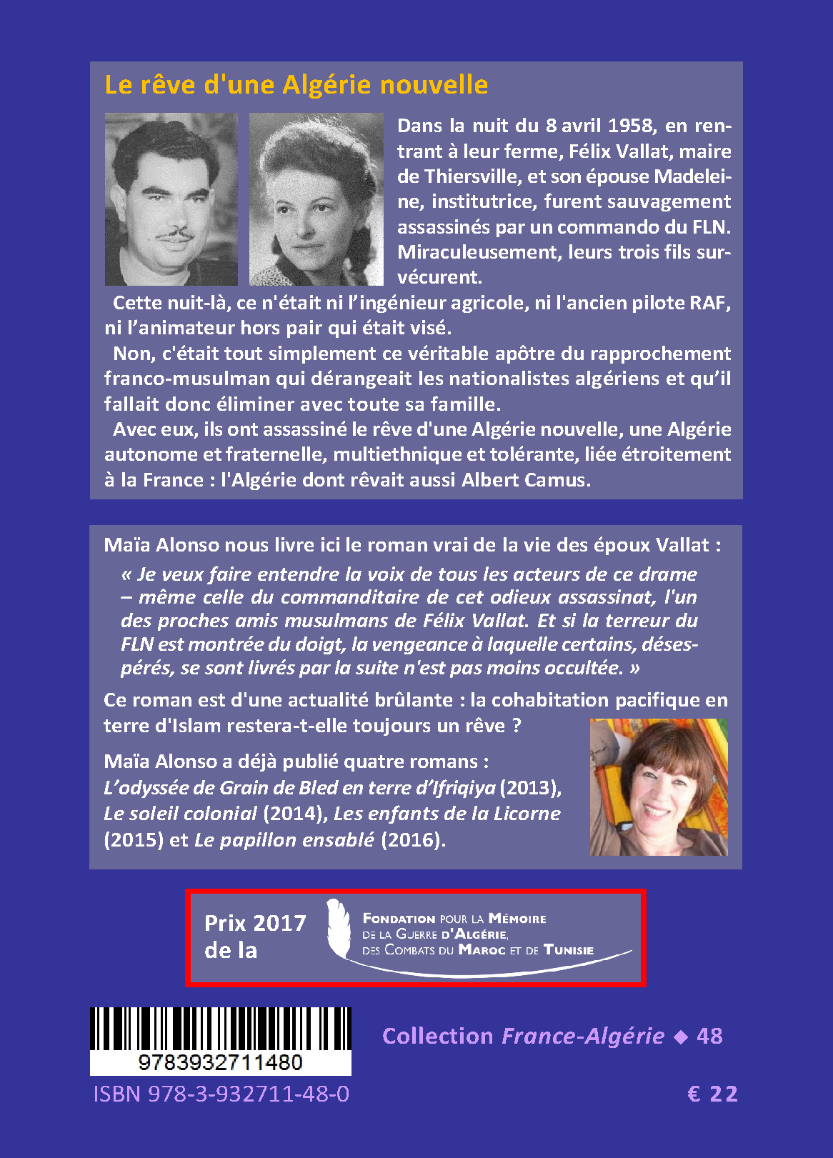 Back cover of Le rêve assassiné. Roman vrai